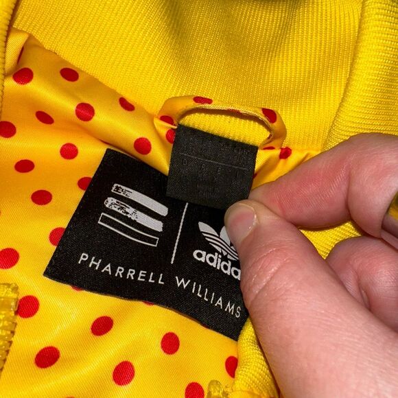 Adidas x Pharrell Williams XS Yellow Red Polka Dot Zipper Close Track Jacket EUC - Picture 4 of 12